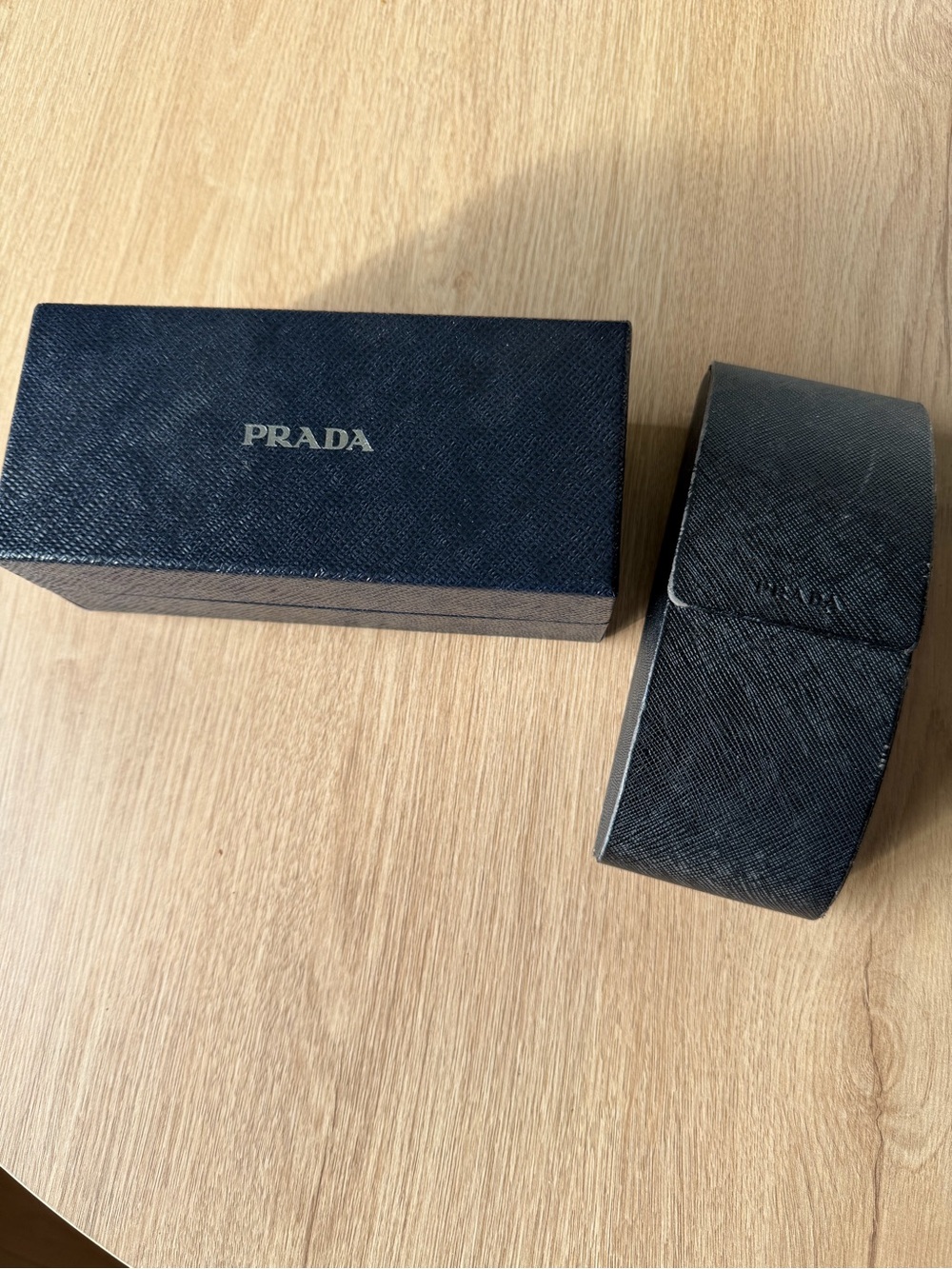Prada Black Textured Sunglasses Box and Case Set